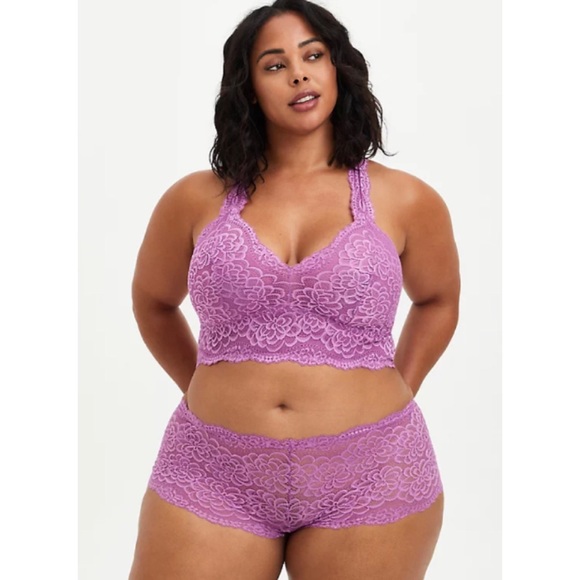 🆕 Lavender Lace Racerback Bralette 2X 18 20 NWT - Picture 6 of 8